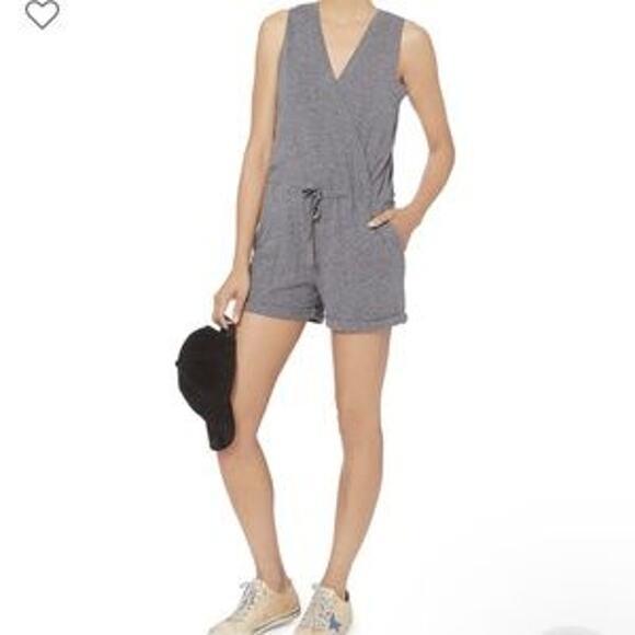 Nation LTD Pants - NATION LTD x INTERMIX Cross Front Romper in Gray SOFT AND COMFY Size Small S